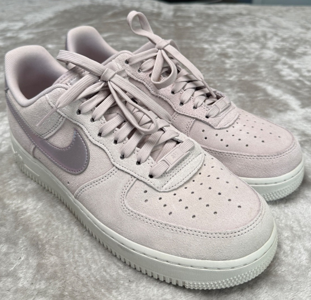 Nike Air Force 1 07 Platinum Violet Lavender Iridescent Sneakers Womens Size 10